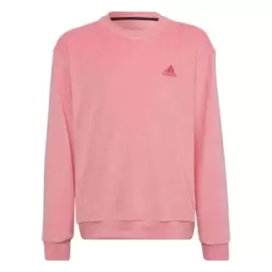 adidas Lounge Velour Regular Sweatshirt Kids - Bliss Pink / Pulse Magenta