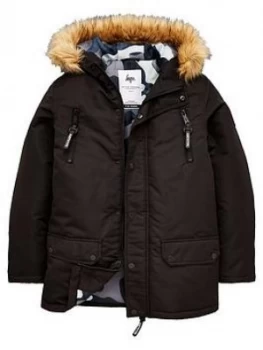 Hype Boys Faux Fur Parka - Black