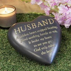 Thought Of You Graveside Dark Grey Heart Memorial - Husband