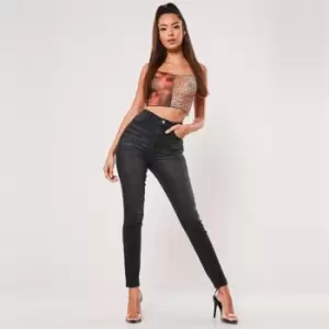 Missguided Sinner High Waisted Clean Skinny Jean - Black