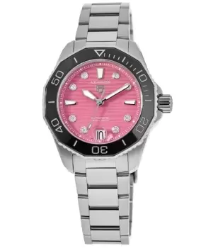 Tag Heuer Aquaracer Professional 300 Date Pink Diamond Dial Steel Womens Watch WBP231J.BA0618 WBP231J.BA0618