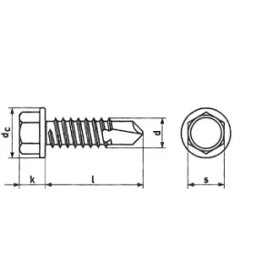 5.5X22MM Hex Washer Head Self-drilling Screws BZP