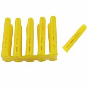 Zexum Yellow Plastic 4-6mm Rawl Wall Plugs - 100 Pack