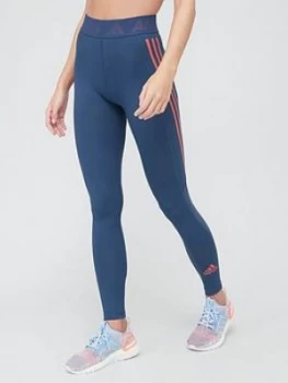 Adidas Alphaskin 3 Stripe Leggings - Navy