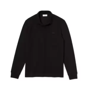 Lacoste Long Sleeve Logo Polo Shirt - Black