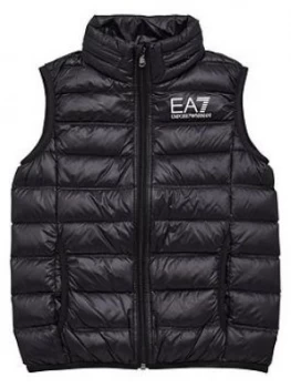 Emporio Armani EA7 Core ID Logo Down Padded Gilet Black Size 8 Years Unisex