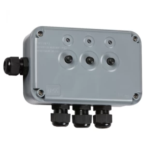 KnightsBridge IP66 Weatherproof Outdoor Push Switch Box with Neon - 3 Gang