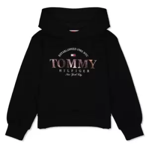 Tommy Hilfiger Foil Print Hoodie Girls - Black