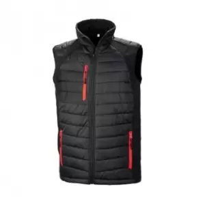 Result Mens Black Compass Padded Soft Shell Gilet (L) (Black/Red)