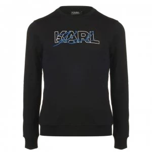 Karl Lagerfeld Script Crew Sweatshirt - 990 Black