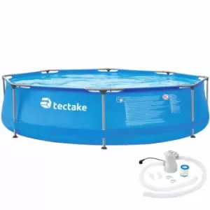 Tectake Swimming Pool Round With Pump A 300 X 76cm Blue