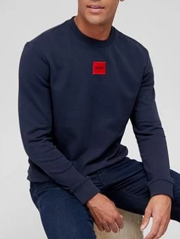 Hugo Boss Duragol Red Patch Logo Sweatshirt Navy Size 2XL Men