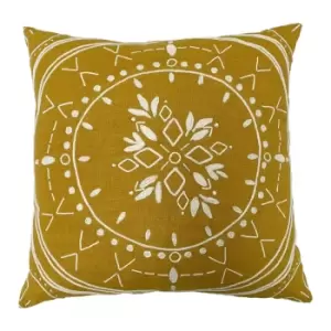 Furn Mandala Cushion Cover (One Size) (Ochre Yellow)