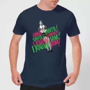 Elf Santa! I Know Him! Mens Christmas T-Shirt - Navy - S