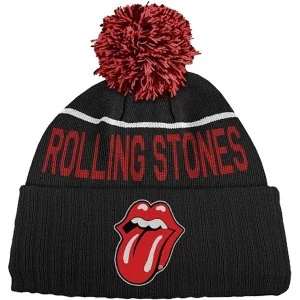 The Rolling Stones - Classic Tongue Unisex Bobble Beanie Hat - Black