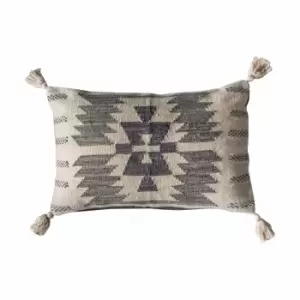 Crossland Grove Rio Tassel Cushion Grey 600x100x400mm