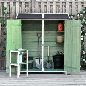 Alfresco Garden Tool Storage Shed with Ground Nails, Green