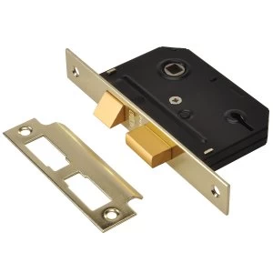 Union ES-SL Essentials 3 Lever Mortice Sashlock Polished Brass 79mm 3" Visi