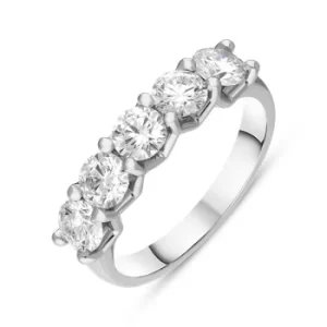 Platinum Diamond Five Stone Half Eternity Ring