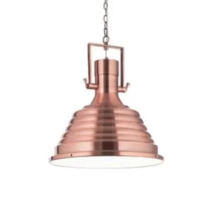 Fisherman 1 Light Dome Ceiling Pendant Copper, E27