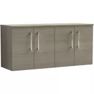 Arno Solace Oak 1200mm Wall Hung 4 Door Vanity Unit with Worktop - ARN2523W2 - Solace Oak - Nuie