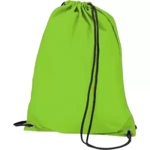 BagBase Budget Water Resistant Sports Gymsac Drawstring Bag (11L) (Pack of 2) (One Size) (Lime Green)