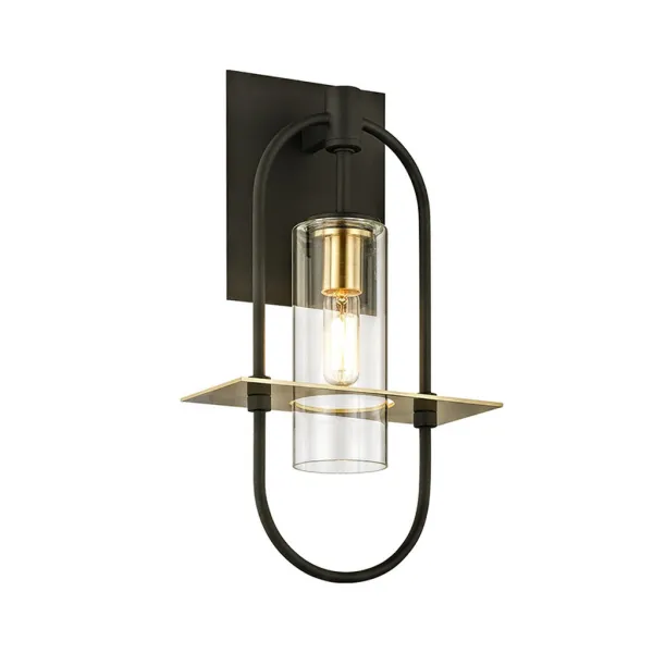 Smyth 1 Light Wall Dark Bronze And Brushed Brass, Glass, IP44