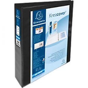 Exacompta Presentation Ring Binder Kreacover Personal 51843NE Polypropylene A4+ 4 ring 40 mm Black Pack of 10