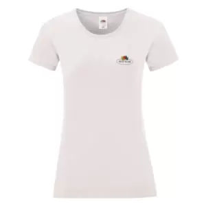 Fruit of the Loom Womens/Ladies Vintage Small Logo T-Shirt (M) (White)