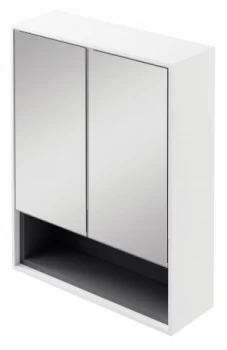 Wickes Eli White Matt Wall Hung Mirror Storage Unit - 600 mm