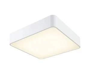 Flush Ceiling Light 60cm Square, 80W LED, 3000K, 5650lm, White