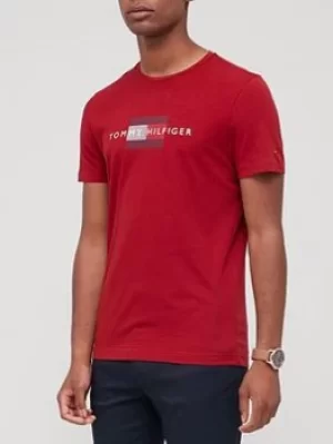 Tommy Hilfiger Lines Hilfiger T-Shirt, Red, Size S, Men