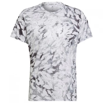 adidas Fast AOP T Shirt Ladies - Grey/White