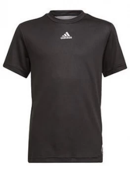 adidas Boys Junior B A.R. T-Shirt - Black/White, Size 9-10 Years