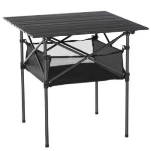 Outsunny Portable Camping Table with Storage - Black