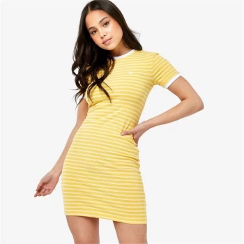 Jack Wills Harlech Ringer Dress - Yellow Stripe