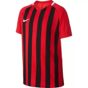 Nike Y Neck Stripe Football Shirt Junior Boys - Red