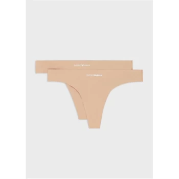 Emporio Armani 2 Pack Basic Thongs Pink/Nude Size L Women