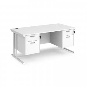 Maestro 25 WL Straight Desk With 2 and 2 Drawer Pedestals 1600mm - whi