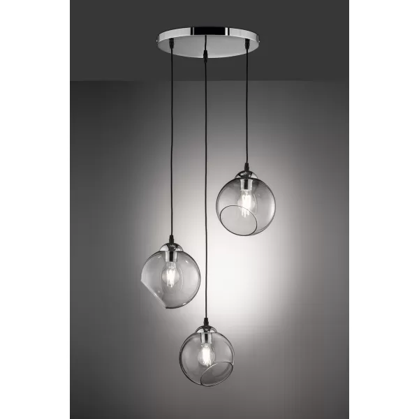 Clooney Modern 3 Light Cluster Pendant Ceiling Light Chrome