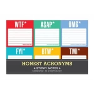 Knock Knock Honest Acronyms Sticky Note Packet