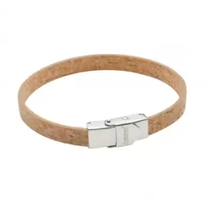 Natural Cork Stainless Steel Clasp Bracelet B5373