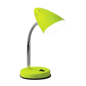 Premier Housewares Chrome Adjustable Desk Lamp - Green