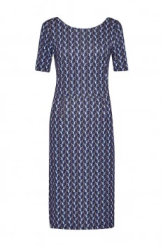 Great Plains Seville Stretch Knee Skimming Dress Blue