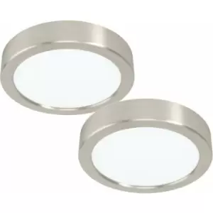 Loops - 2 pack Wall / Ceiling Light Satin Nickel 160mm Round Surface 10.5W LED 4000K