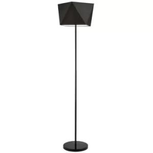 Carla Floor Lamp With Shade, Fabric Shade Black, 1x E27