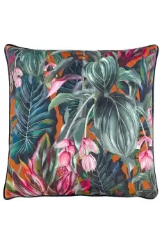 Mogori Wild Medinilla Piped Velvet Cushion