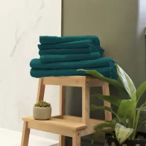 Loft Combed Cotton 6 Piece Hand/Bath Towel Set Teal