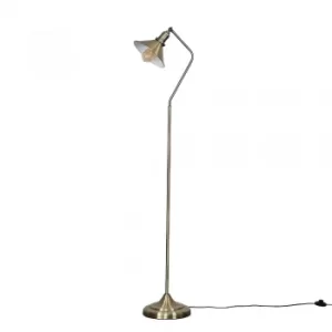 Corinthia Antique Brass Angled Floor Lamp