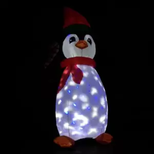 2.1m Indoor Outdoor Inflatable Penguin with Disco Lights Christmas Garden Decoration